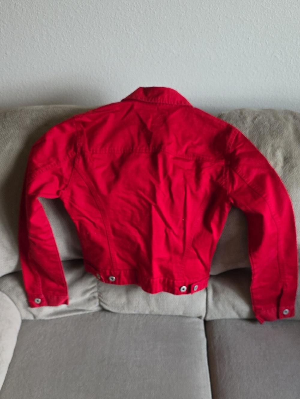 Vintage GAP Bright Red Denim Jacket - Picture 3 of 4